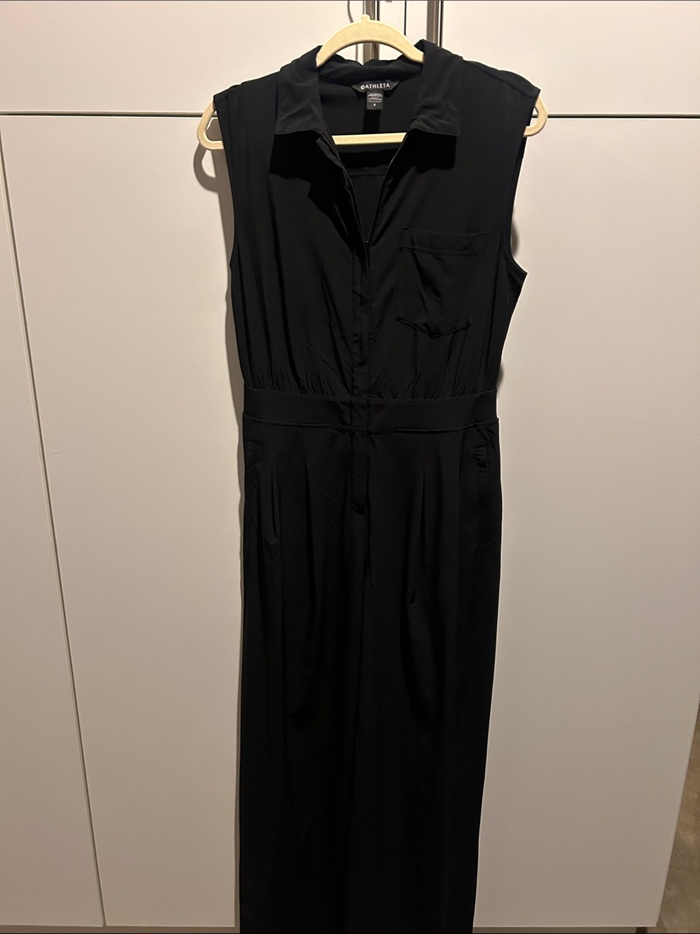 Athleta Black Sleeveless Collared Jumpsuit Size 6